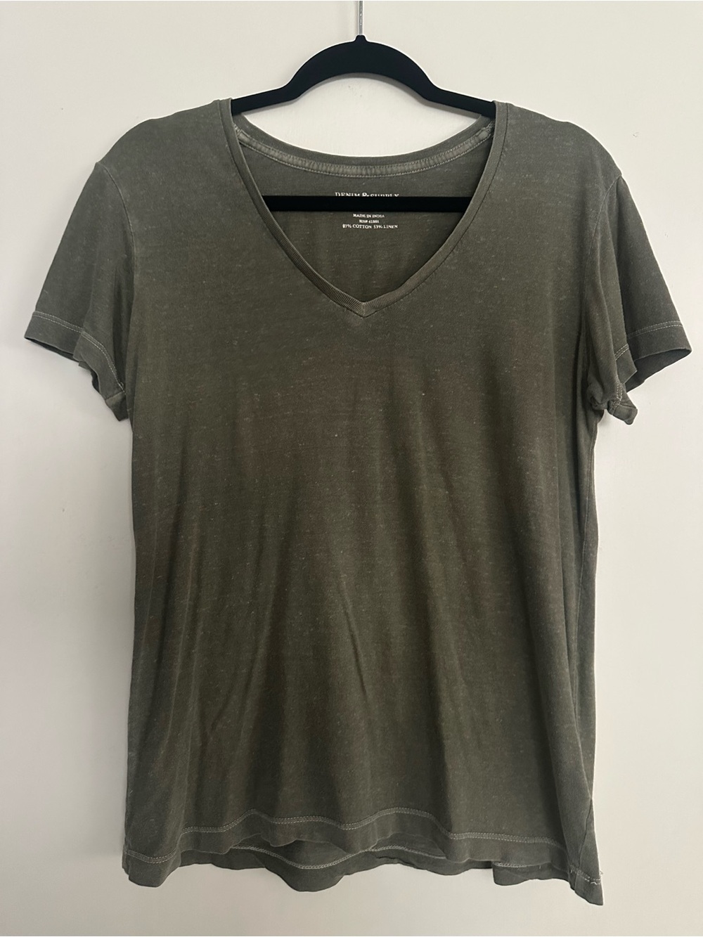 Denim & Supply Ralph Lauren Olive Green V-Neck Short Sleeve Tee